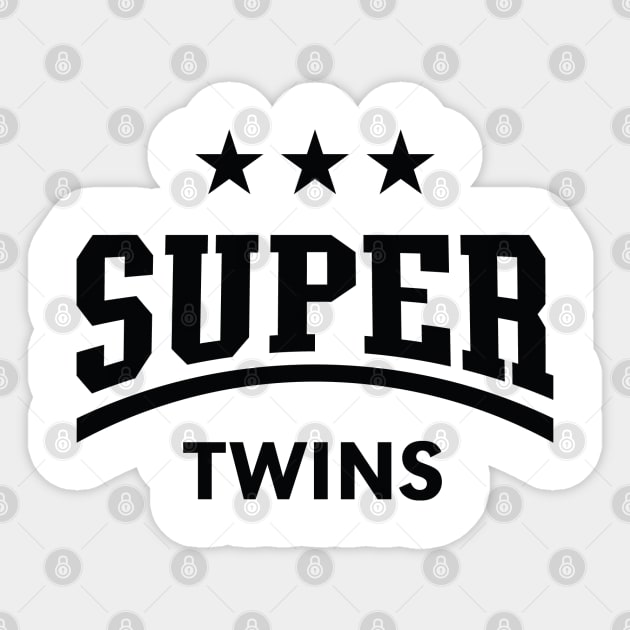 Super Twins (Black) Sticker by MrFaulbaum